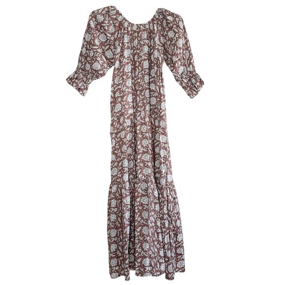 DOI Sahana Gown Maxi Dress Brown Floral Print - Picture 10 of 13
